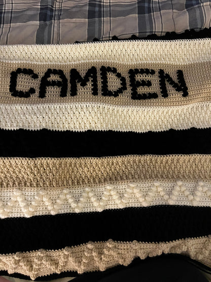 Personalized Hand Crochet Baby blanket with Name