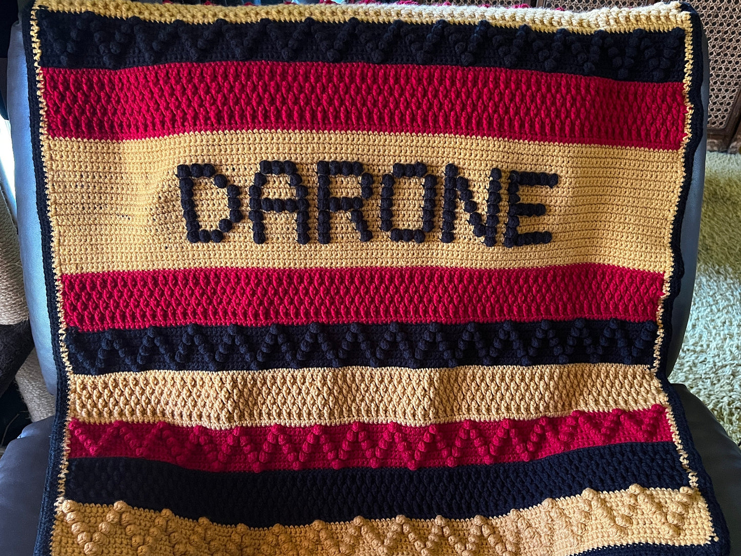 Personalized Hand Crochet Baby blanket with Name