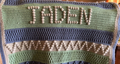 Personalized Hand Crochet Baby blanket with Name