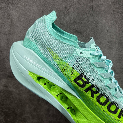 Brooks Unisex Hyperion Elite 5 Carbon-Plated Racing Shoes (Limpet/Black/Green Gecko)