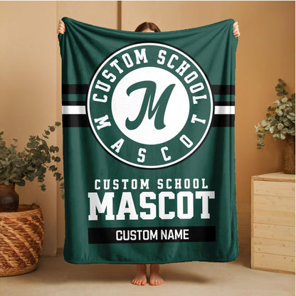 Custom Team Blanket, School Sport Team Logo Personalized Blanket With Name, College Dorm Fleece, Personal Team Gift, Senior Graduation Gift