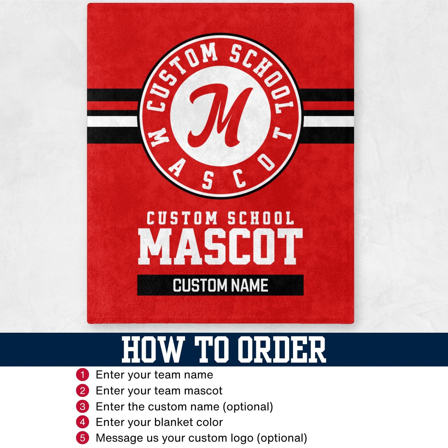 Custom Team Blanket, School Sport Team Logo Personalized Blanket With Name, College Dorm Fleece, Personal Team Gift, Senior Graduation Gift