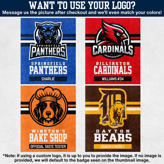Custom Team Blanket, School Sport Team Logo Personalized Blanket With Name, College Dorm Fleece, Personal Team Gift, Senior Graduation Gift