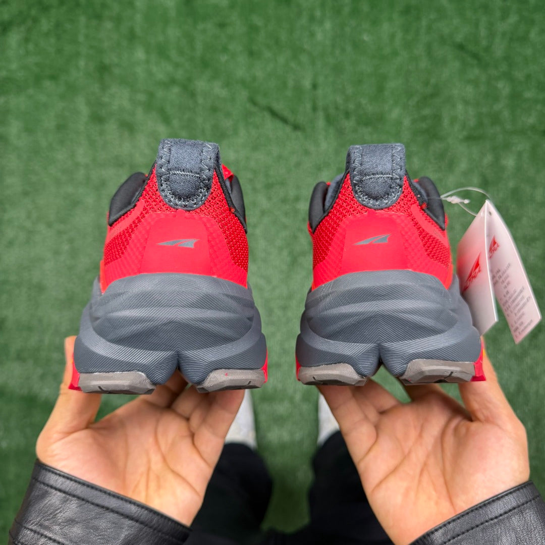 Altra Olympus 6 Red Grey Zero Drop Breathable Trail Running Sneakers