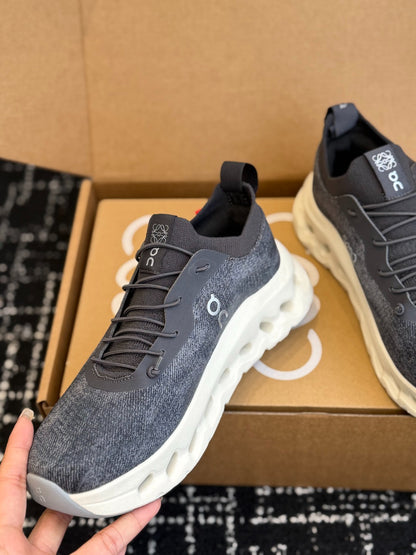 LOEWE x On Cloudtilt Heather Gray Knit Casual Jogging Sneakers