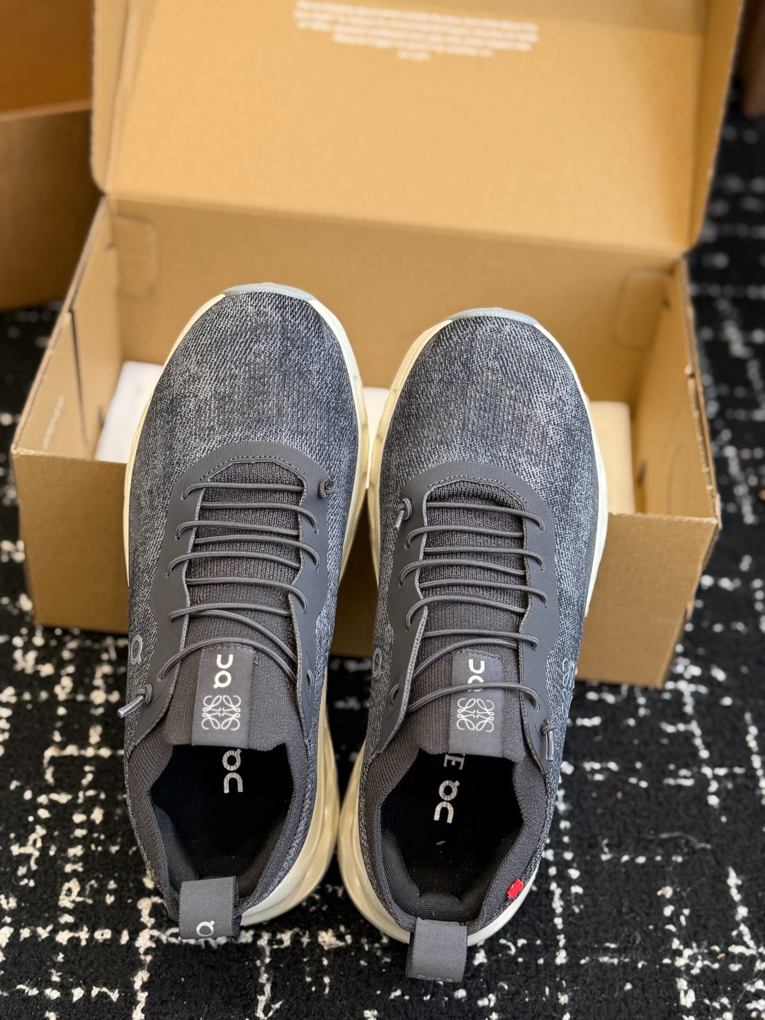LOEWE x On Cloudtilt Heather Gray Knit Casual Jogging Sneakers