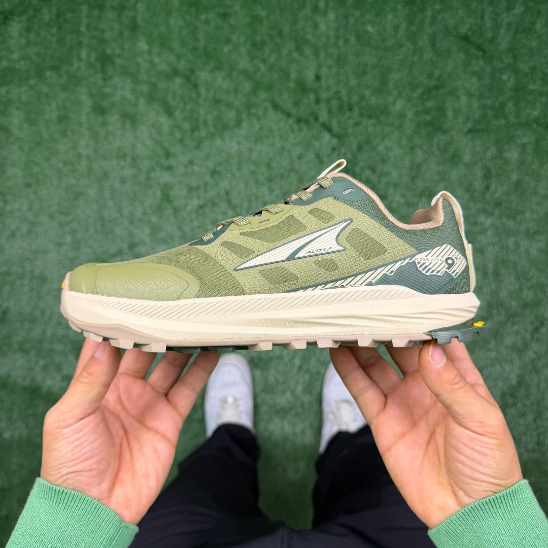 Altra Lone Peak 7 Olive Green Beige Zero Drop Breathable Trail Running Sneakers