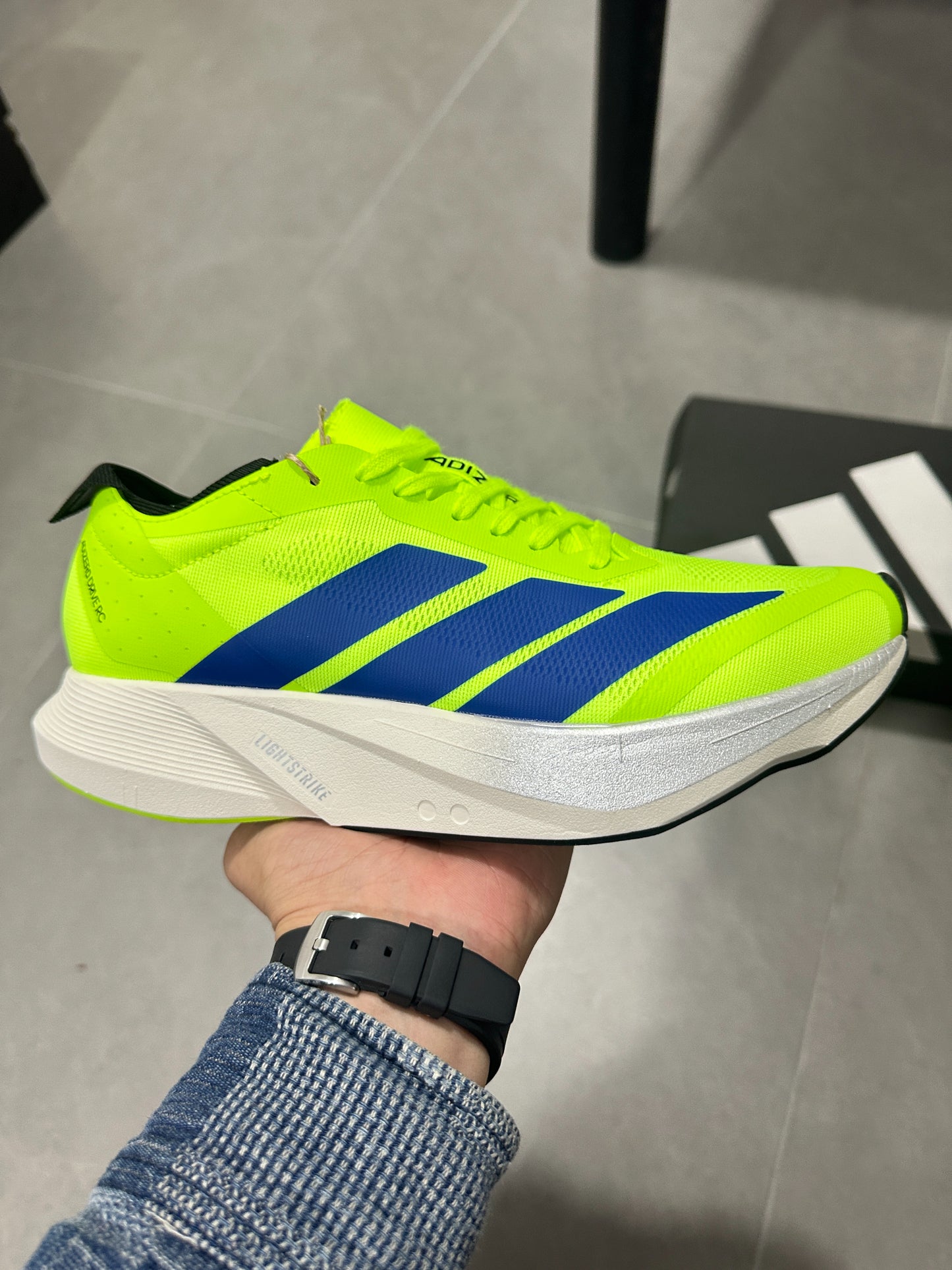 Adidas Adizero Pro (Solar Lime / Royal Blue colorway)