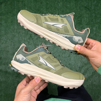 Altra Lone Peak 7 Olive Green Beige Zero Drop Breathable Trail Running Sneakers