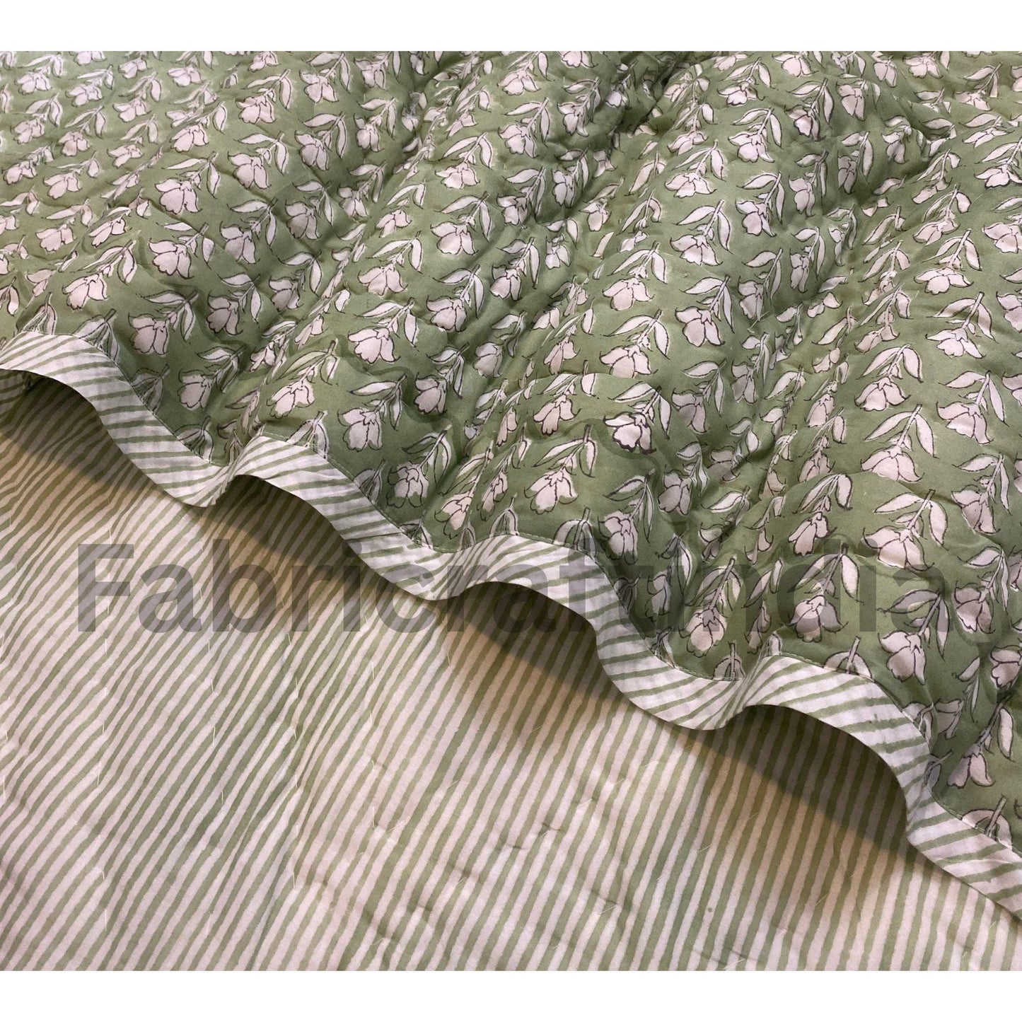 Soft Cotton Quilted Comforter, Hand Block Printed Oversized Throw Blanket, Elegant Bedspread & Sofa Cover, Bedroom Decor, Handmade Gifts