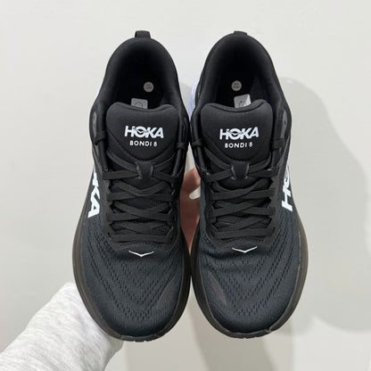 HOKA Bondi 8 Black White Athletic Shoes