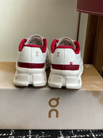 Cloudmonster White Red Gold Cushioned Running Shoes Unisex Monster Sole Athletic Trainers