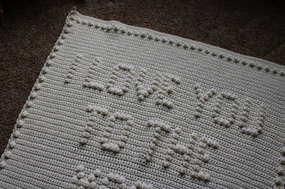 Crochet Baby Blanket: "I Love You to The Moon" Afghan