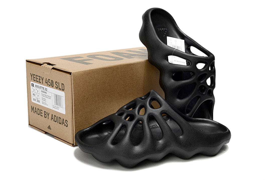 Adidas Yeezy 450 Slide "Onyx" Black Slip-On Sandals HQ5989