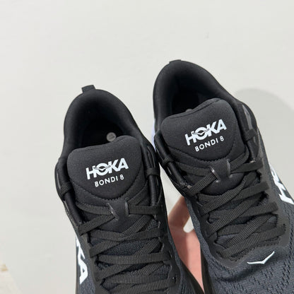 HOKA Bondi 8 Black White Athletic Shoes