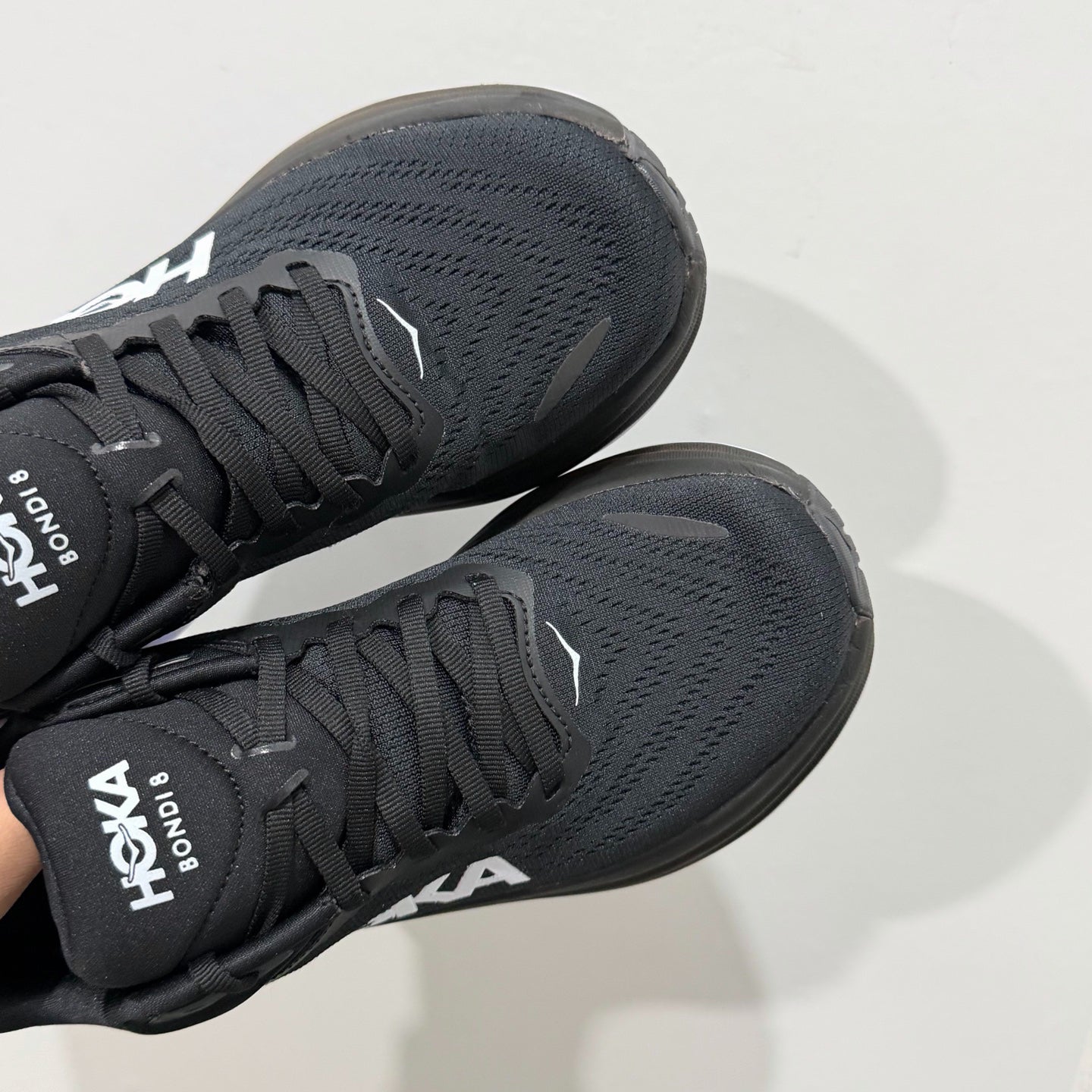 HOKA Bondi 8 Black White Athletic Shoes