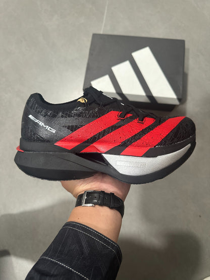 Adidas ADIZERO ADIOS PRO 4 (Core Black / Red / Silver colorway)