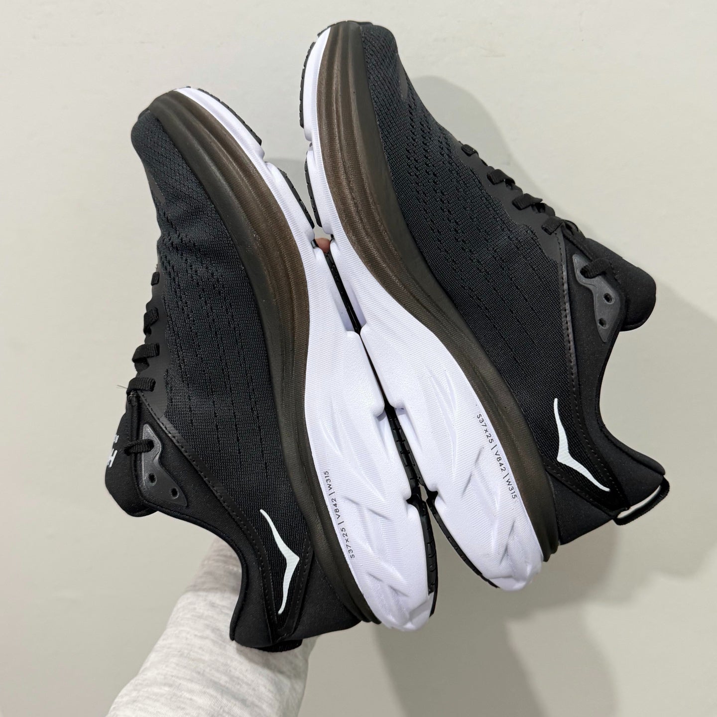 HOKA Bondi 8 Black White Athletic Shoes