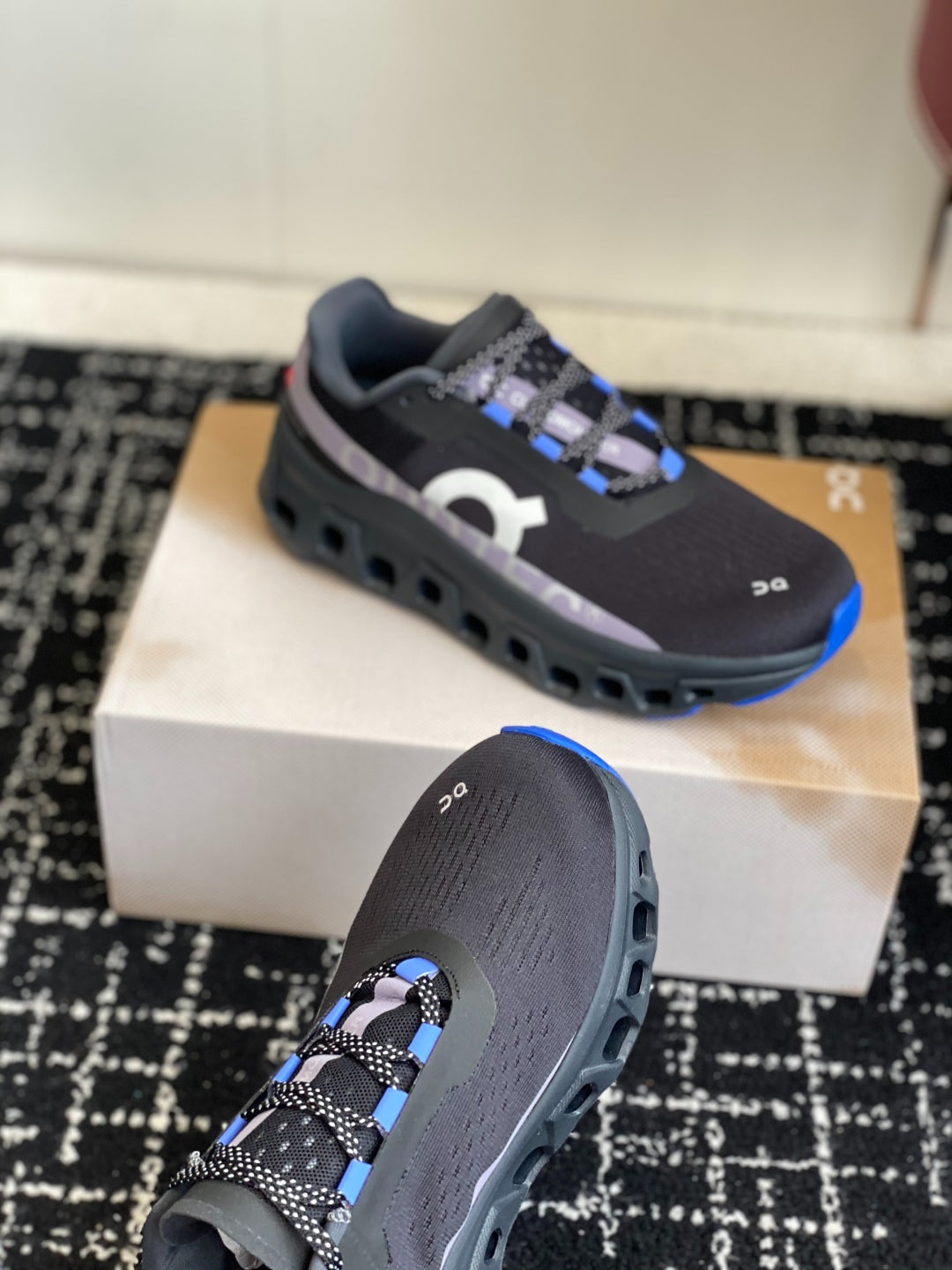 Cloudmonster Black Purple Blue Cushioned Running Shoes Unisex Monster Chunky Sole Athletic Trainers