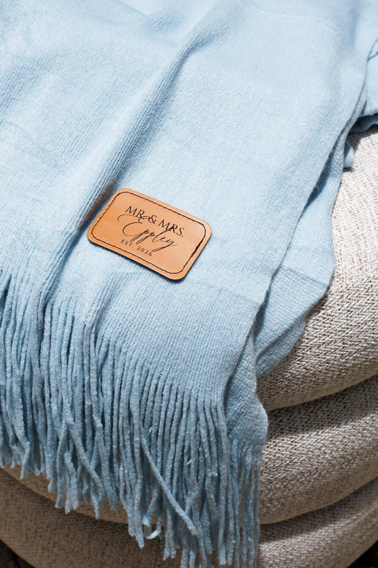 Custom Blanket Family Name Couch Blanket Boho Personalized Monogram Throw Blanket Newlywed Couple Gift 1st Anniversary Gift New Home Owner