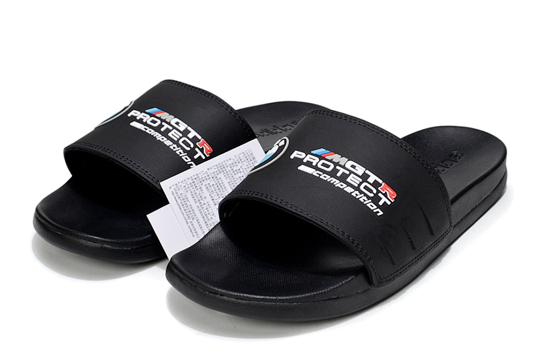 Adidas x BMW M GT3 Adilette Slides All Black Custom-Edition