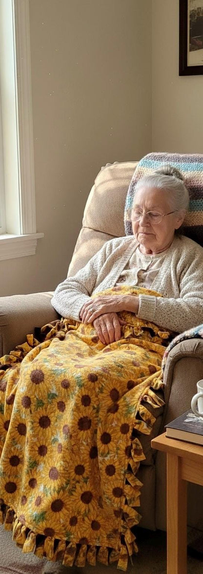 Handmade Sunflower Fleece Blanket: Cozy No Sew Comfort Throw