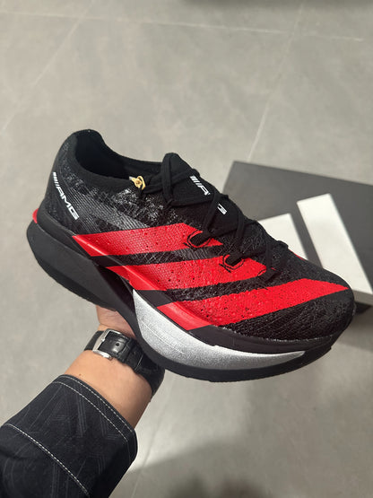 Adidas ADIZERO ADIOS PRO 4 (Core Black / Red / Silver colorway)