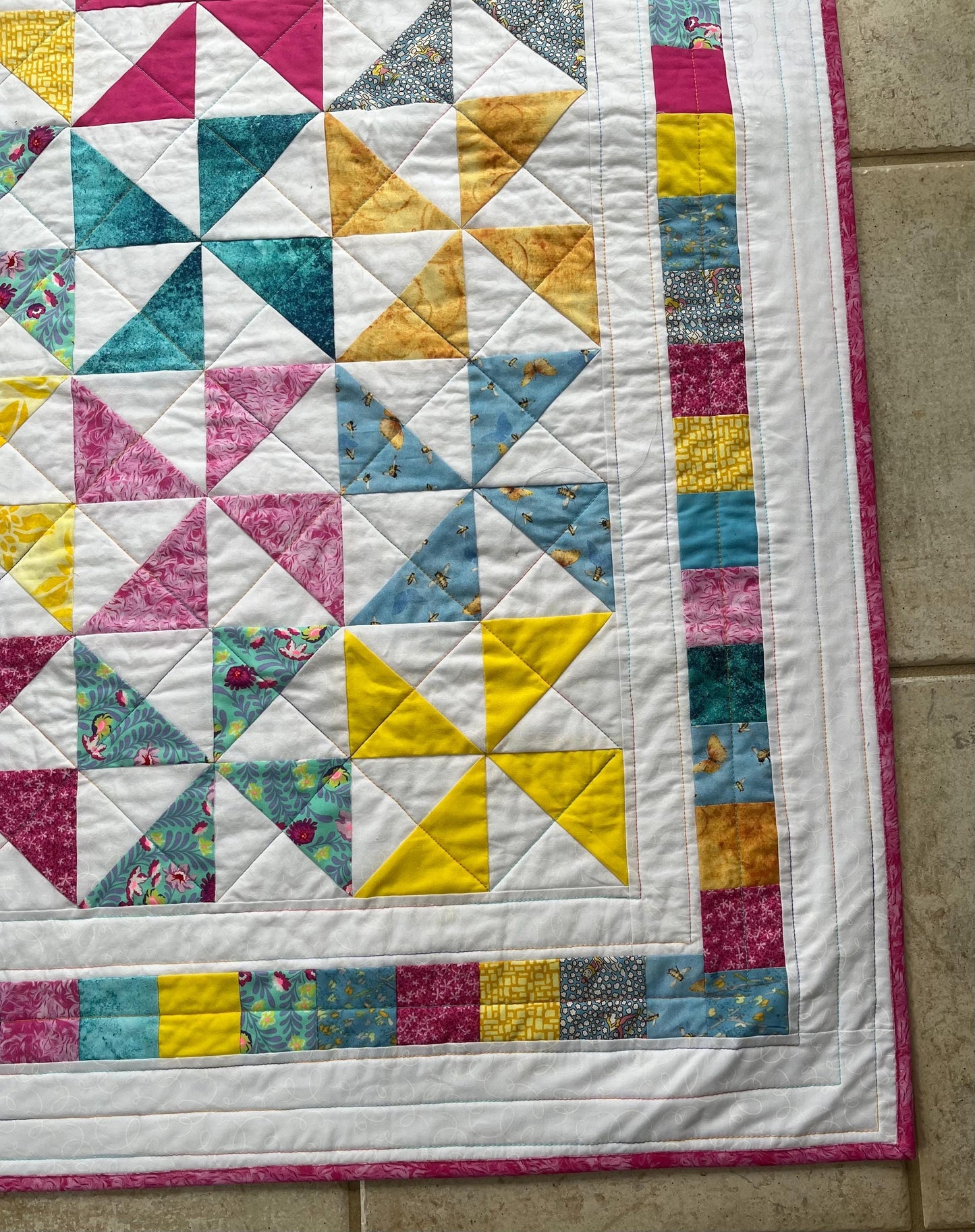 Baby quilt, handmade, wall hanging