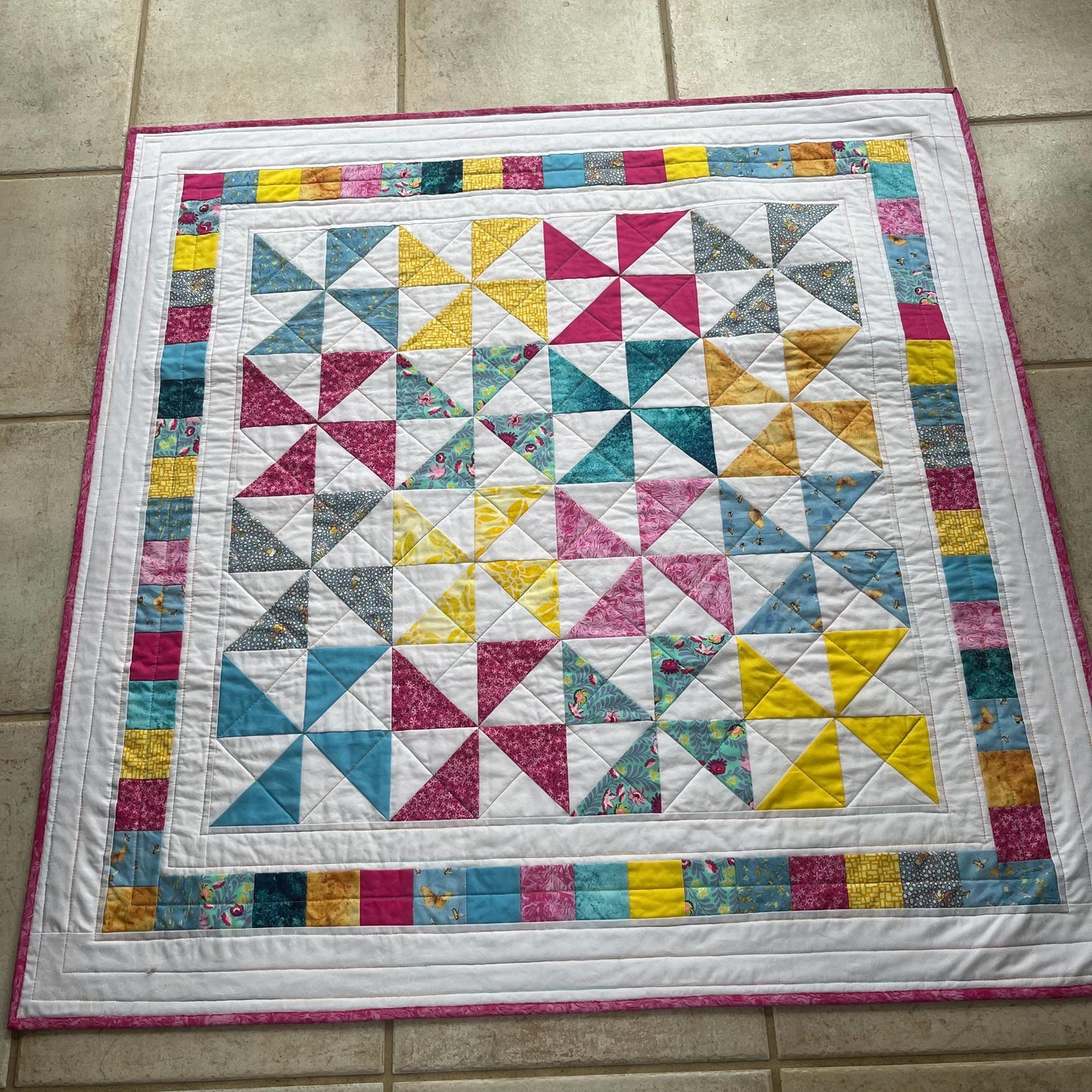 Baby quilt, handmade, wall hanging