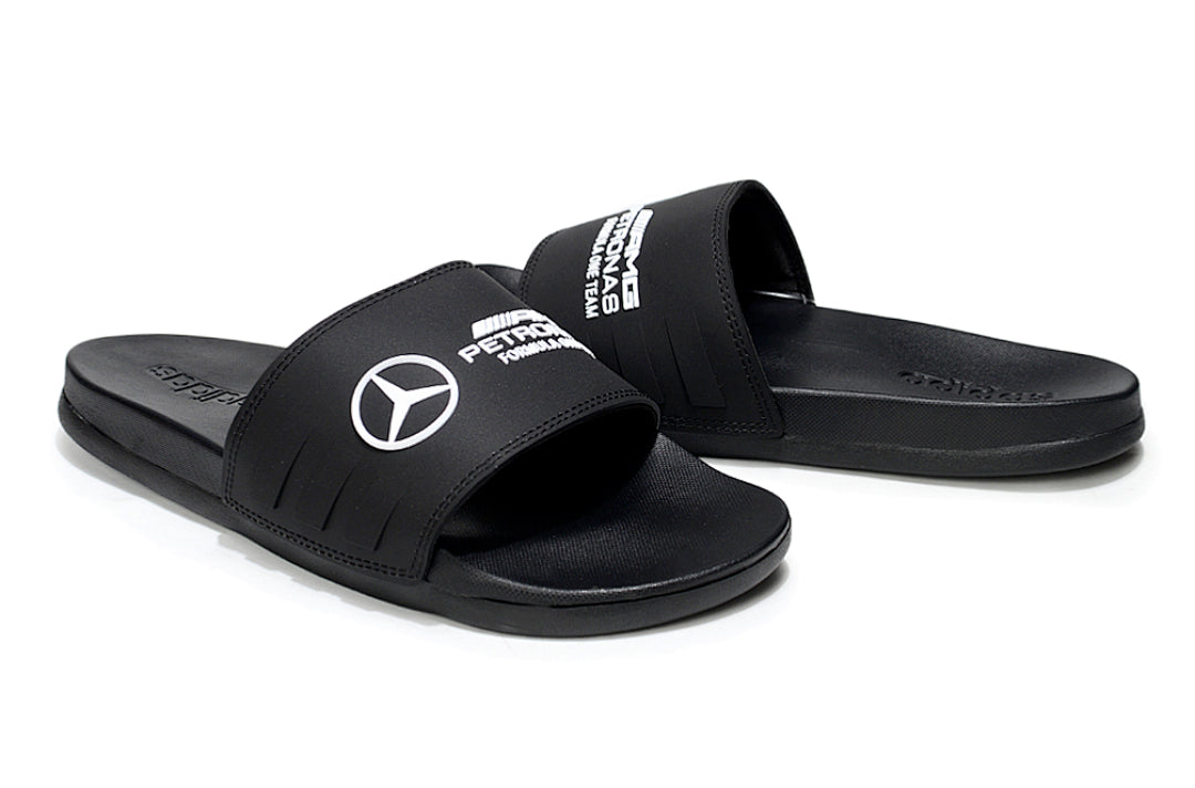 Adidas x Mercedes AMG Petronas F1 Adilette Slides All Black Custom-Edition