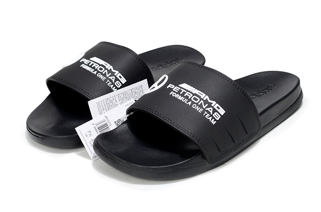Adidas x Mercedes AMG Petronas F1 Adilette Slides All Black Custom-Edition