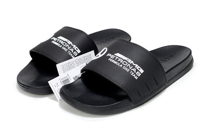 Adidas x Mercedes AMG Petronas F1 Adilette Slides All Black Custom-Edition
