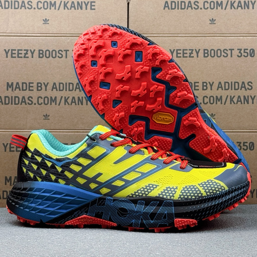 Hoka Speedgoat 2 Bright Yellow | Fluorescent Blue
