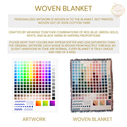 Custom Book Lovers Woven Blanket, Wildflowers Bookish Blanket, Bookshelf Blanket Gift for Bookworm, Gift for Booklover Woven Thow Blanket