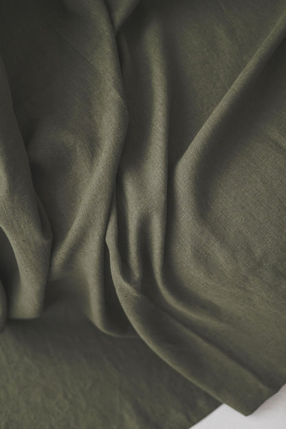 Natural Linen Throw Blanket, Handmade Cozy Linen Blanket, Forest Green Sofa Cover, Heavyweight Linen Bed Throw, Natural Linen Home Decor.