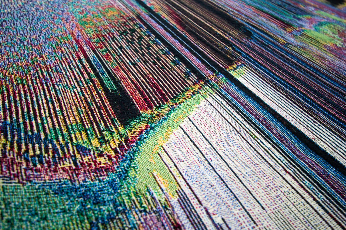 DCP_0212 - Jacquard Woven Throw Blanket by Glitch Textiles - Recycled Cotton - USA Made