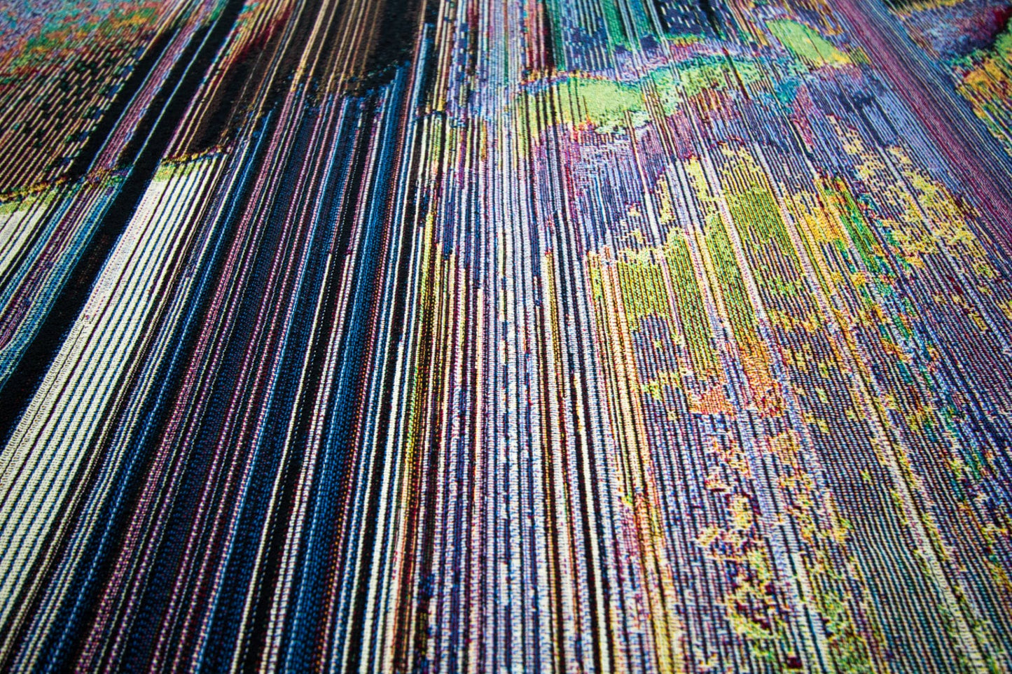DCP_0212 - Jacquard Woven Throw Blanket by Glitch Textiles - Recycled Cotton - USA Made
