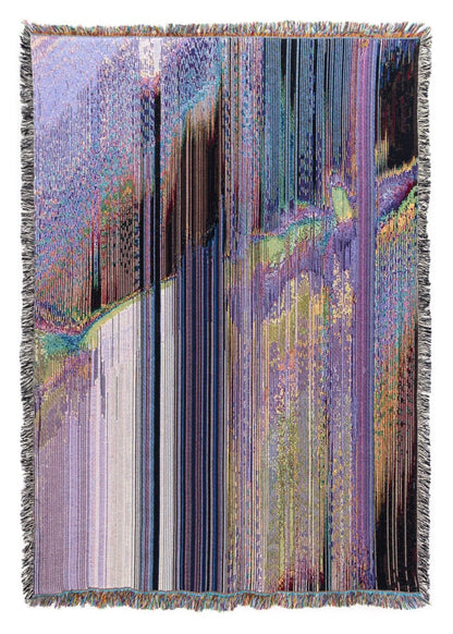 DCP_0212 - Jacquard Woven Throw Blanket by Glitch Textiles - Recycled Cotton - USA Made