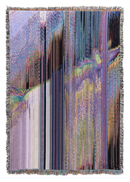 DCP_0212 - Jacquard Woven Throw Blanket by Glitch Textiles - Recycled Cotton - USA Made