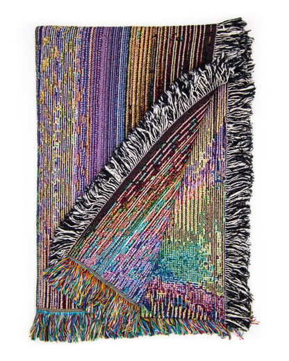 DCP_0212 - Jacquard Woven Throw Blanket by Glitch Textiles - Recycled Cotton - USA Made