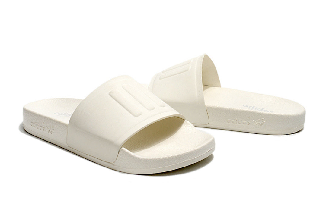 Adidas Originals Adilette Off-White Monochromatic 3-Stripes Slide Sandals IF5718
