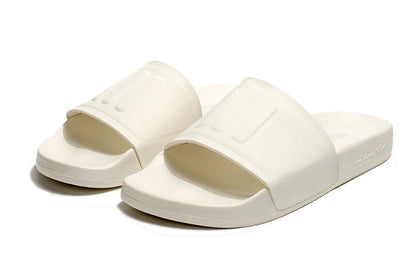 Adidas Originals Adilette Off-White Monochromatic 3-Stripes Slide Sandals IF5718
