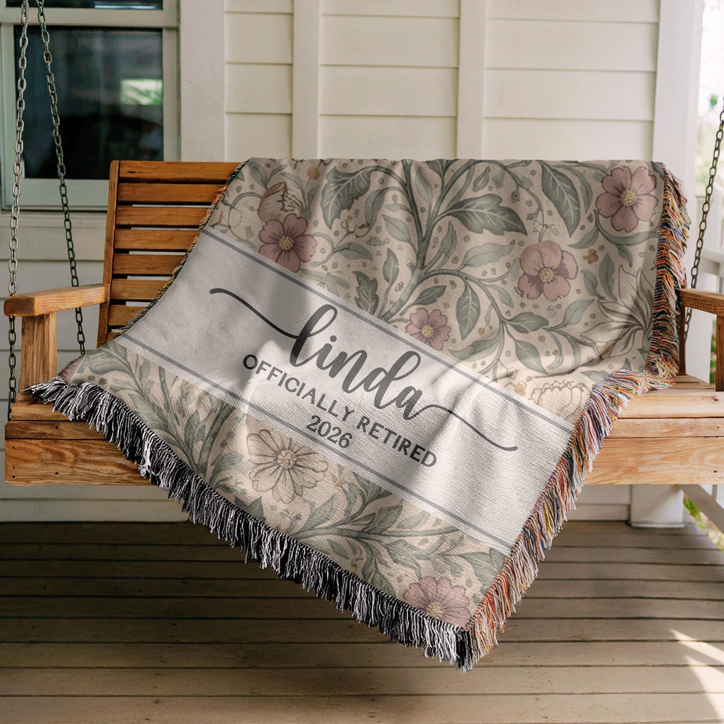 Personalized Retirement Blanket, Woven Throw Blanket, Retirement Gift for Her, Officially Retired 2026, Teacher Nurse Coworker Gift