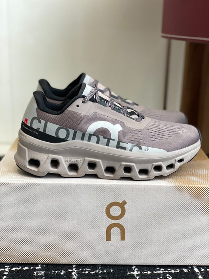 On Cloudmonster Unisex Running Sneakers Cinder Fog Grey Thick CloudTec Sole Sport Shoes