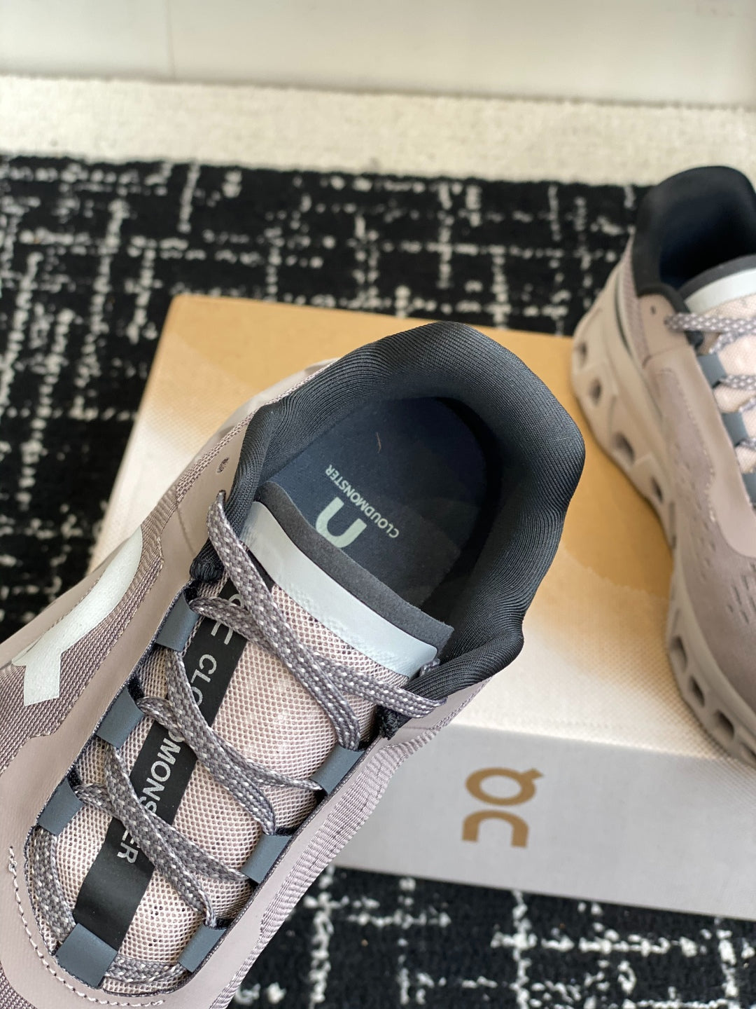 On Cloudmonster Unisex Running Sneakers Cinder Fog Grey Thick CloudTec Sole Sport Shoes