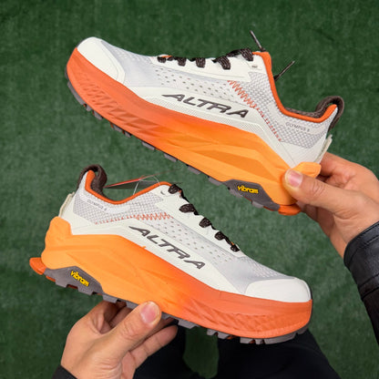 Altra Olympus 6 White Orange Brown Zero Drop Breathable Trail Running Sneakers