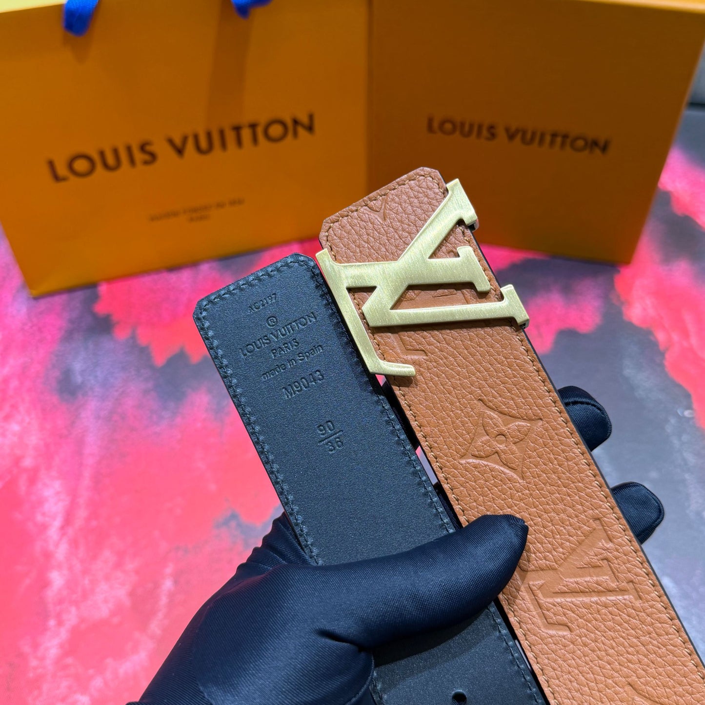 Luxury Mens Navy Grain Leather Belt Silver Logo Buckle Casual Business Belt