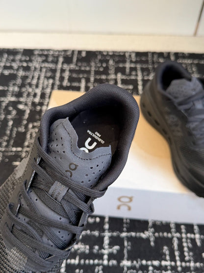 On Cloudmonster Unisex Road Running Sneakers Triple All Black Thick CloudTec Cushion Sport Shoes