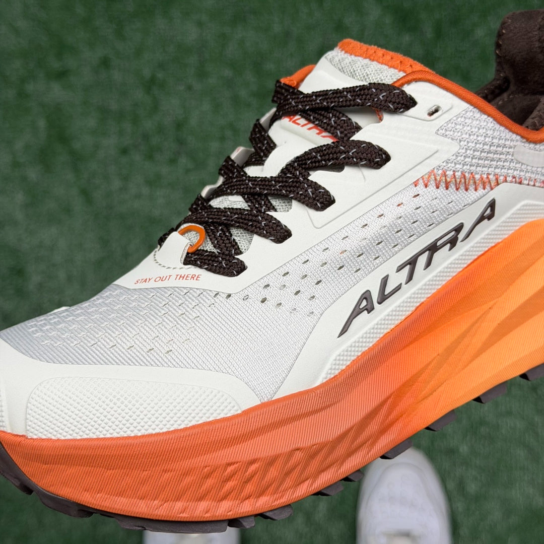 Altra Olympus 6 White Orange Brown Zero Drop Breathable Trail Running Sneakers