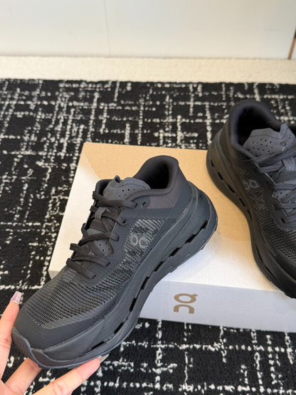 On Cloudmonster Unisex Road Running Sneakers Triple All Black Thick CloudTec Cushion Sport Shoes
